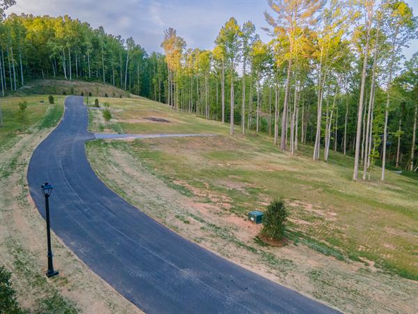 Aerial view of Homesite Three at Harris Cove
