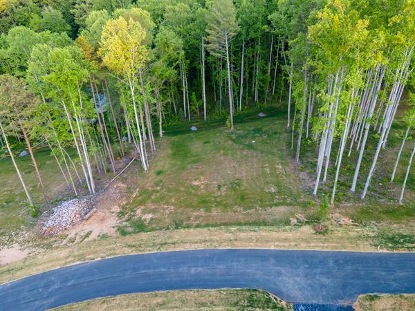 Aerial view of Homesite Four at Harris Cove