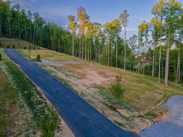 Aerial view of Homesite Five at Harris Cove