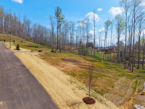 Aerial view of Homesite Five at Harris Cove